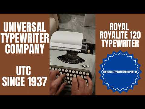 Typing Demonstration Video of Royal Royalite 120 Typewriter. Available from universaltypewritercompany.in
