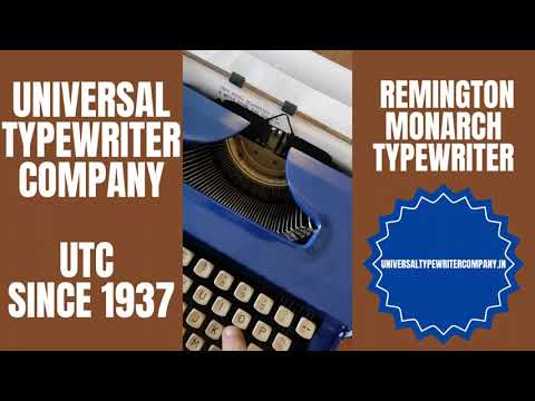 Typing Demonstration Video of Remington Monarch Typewriter. Available from universaltypewritercompany.in