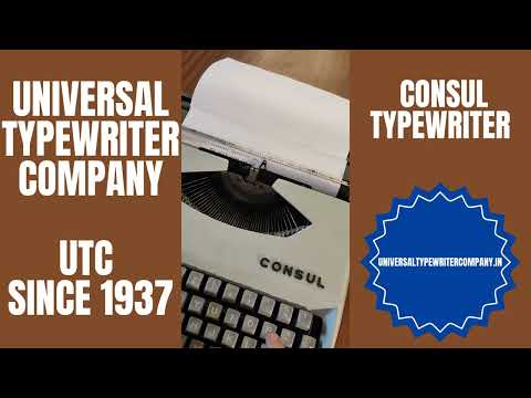 Typing Demonstration Video of Consul typewriter. Available from universaltypewritercompany.in