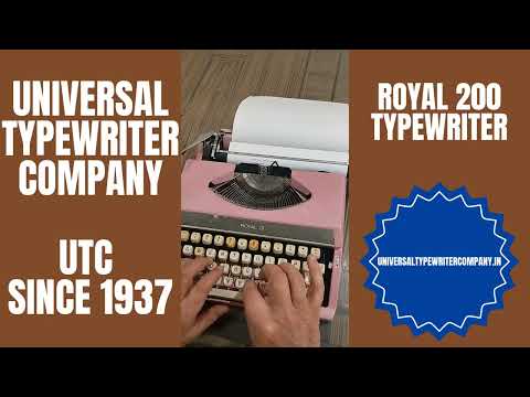 Typing Demonstration Video of Royal 200 Typewriter. Available from universaltypewritercompany.in