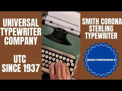 Typing Demonstration Video of Smith Corona Sterling Typewriter. Available from universaltypewritercompany.in