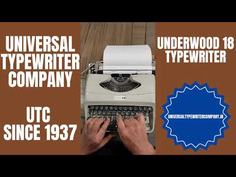 Typing Demonstration Video of Underwood 18 Typewriter. Available from universaltypewritercompany.in