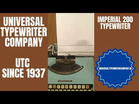 Typing Demonstration Video of Imperial 200 Typewriter.
Available from universaltypewritercompany.in