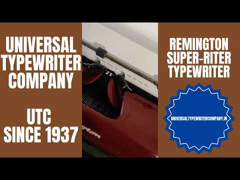 Typing Demonstration Video of Remington Super-Riter Typewriter. Available from universaltypewritercompany.in