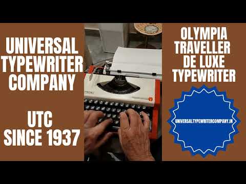 Typing Demonstration Video of Olympia Traveller De Luxe Typewriter. Available from universaltypewritercompany.in