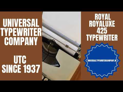 Typing Demonstration Video of Royal Royaluxe 425 Typewriter. Available from universaltypewritercompany.in