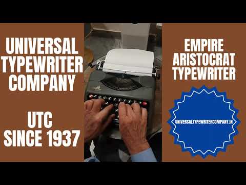 Typing Demonstration Video of Empire Aristocrat Typewriter. Available from universaltypewritercompany.in