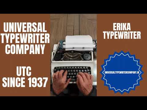Typing Demonstration Video of Erika Typewriter. Available from universaltypewritercompany.in