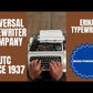Typing Demonstration Video of Erika Typewriter. Available from universaltypewritercompany.in