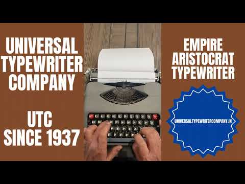 Typing Demonstration Video of Empire Aristocrat Typewriter. Available from universaltypewritercompany.in