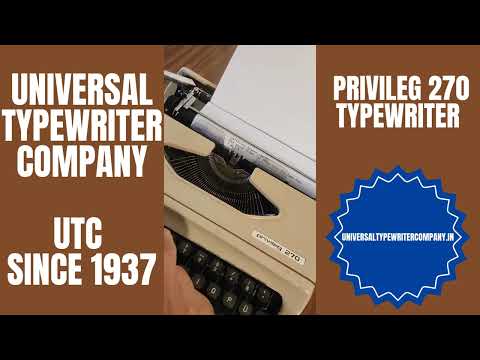 Typing Demonstration Video of Privileg 270 Typewriter. Available from universaltypewritercompany.in