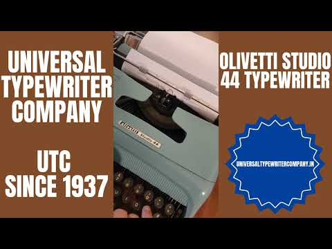 Typing Demonstration Video of Olivetti Studio 44 Typewriter. Available from universaltypewritercompany.in