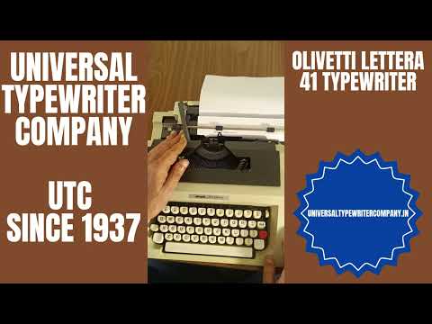 Typing Demonstration Video of Olivetti Lettera 41 Typewriter.
Available from universaltypewritercompany.in