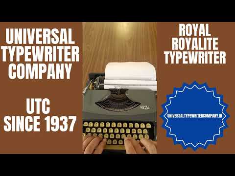 Typing Demonstration Video of Royal Royalite Typewriter.
Available from universaltypewritercompany.in