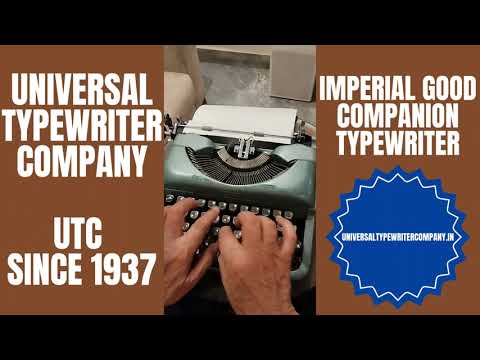 Typing Demonstration Video of Imperial Good Companion Typewriter. Available from universaltypewritercompany.in