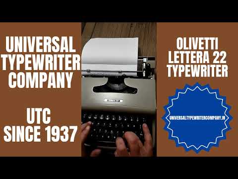 Typing Demonstration Video of Olivetti Lettera 22 Typewriter. Available from universaltypewritercompany.in