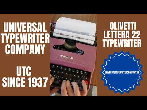 Typing Demonstration Video of Olivetti Lettera 22 Typewriter. Available from universaltypewritercompany.in