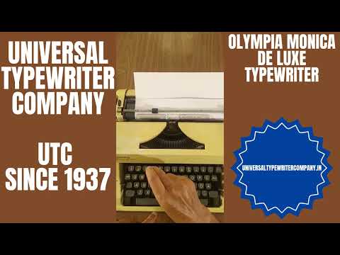 Typing Demonstration Video of Olympia Monica De Luxe Typewriter.
Available from universaltypewritercompany.in