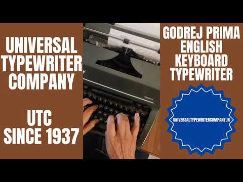 Typing Demonstration Video of Godrej Prima English Keyboard Typewriter. Available from universaltypewritercompany.in