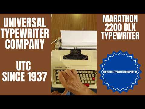Typing Demonstration Video of Marathon 2200 DlX Typewriter.
Available from universaltypewritercompany.in