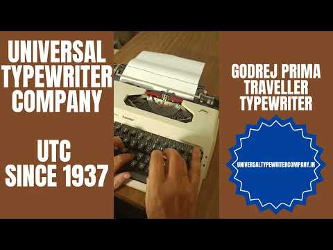 Typing Demonstration Video of Godrej Prima Traveller Typewriter.
Available from universaltypewritercompay.in