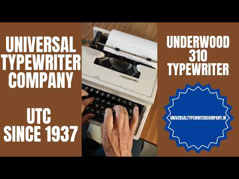 Typing Demonstration Video of Underwood 310 Typewriter. Available from universaltypewritercompany.in