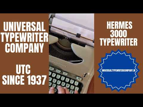 Typing Demonstration Video of Hermes 3000 Typewriter. Available from universaltypewritercompany.in