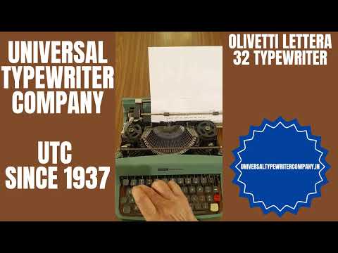 Typing Demonstration Video of Olivetti Lettera 32 Typewriter.
Available from universaltypewritercompany.in