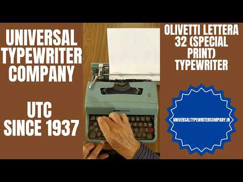 Typing Demonstration Video of Olivetti Lettera 32 Special Print Typewriter.
Available from universaltypewritercompany.in