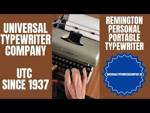 Typing Demonstration Video of Remington Personal Portable Typewriter. Available from universaltypewritercompany.in