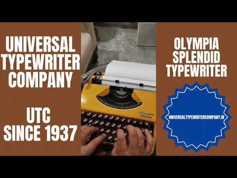 Typing Demonstration Video of Olympia Splendid 33 Typewriter. Available from universaltypewritercompany.in