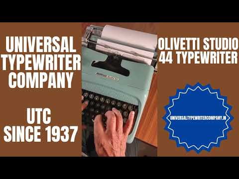 Typing Demonstration Video of Olivetti Studio 44 Typewriter. Available from universaltypewritercompany.in