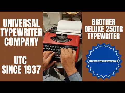 Typing Demonstration Video of Brother Deluxe 250TR Typewriter. Available from universaltypewritercompany.in