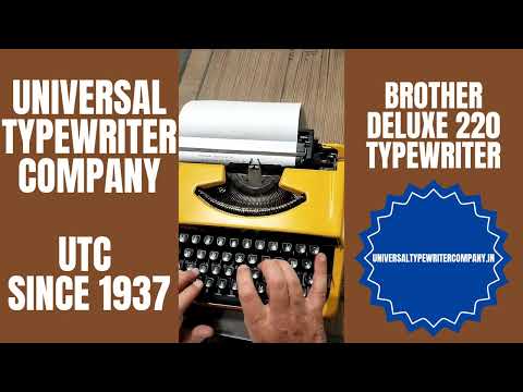 Typing Demonstration Video of Brother Deluxe 220 Typewriter. Available from universaltypewritercompany.in
