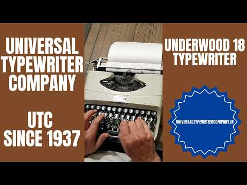 Typing Demonstration Video of Underwood 18 Typewriter. Available from universaltypewritercompany.in
