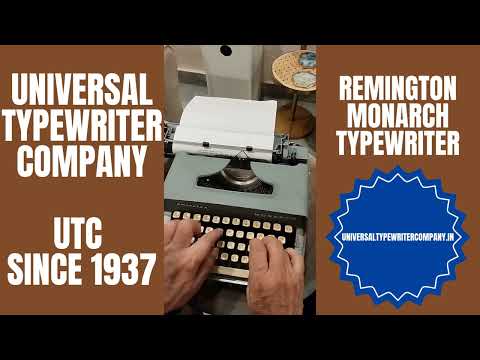 Typing Demonstration Video of Remington Monarch Typewriter. Available from universaltypewritercompany.in