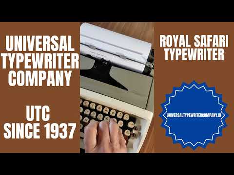 Typing Demonstration Video of Royal Safari Typewriter. Available from universaltypewritercompany.in